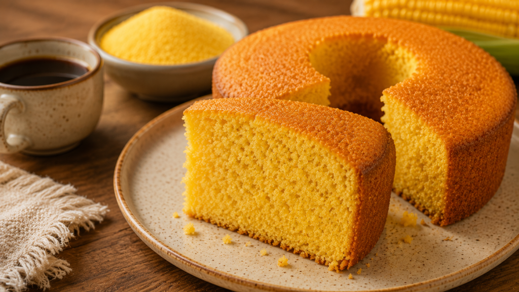 Bolo de Fubá sem Ovos Fofinho
