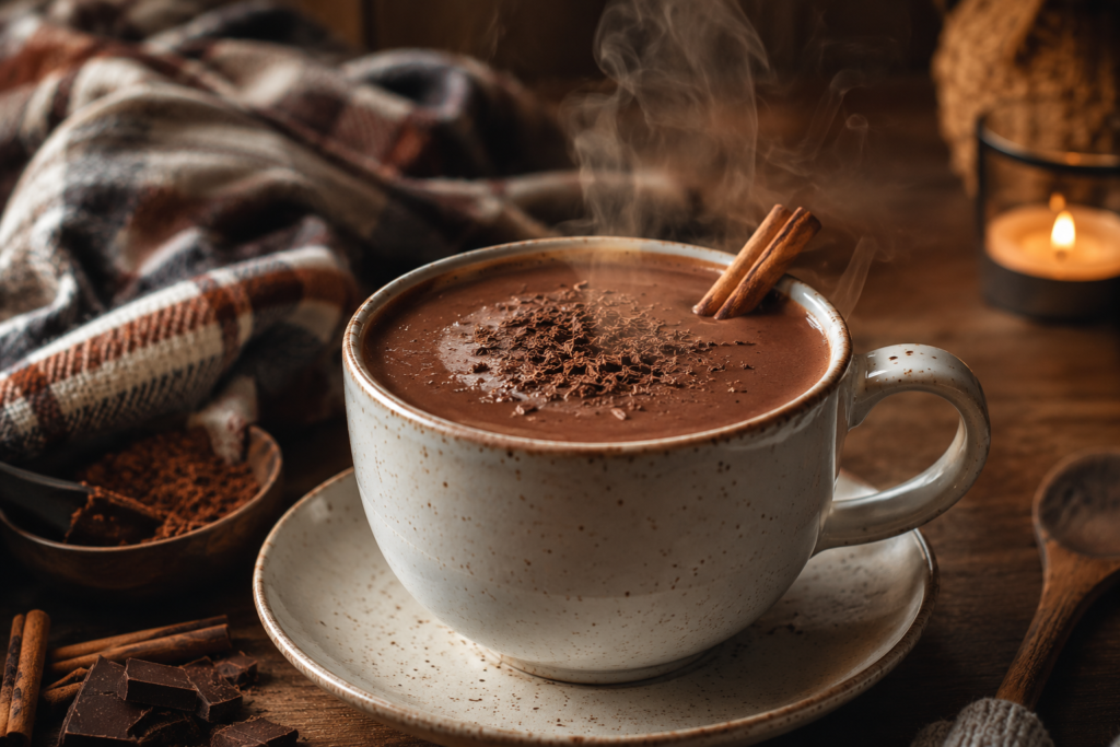 Xicara de chocolate quente