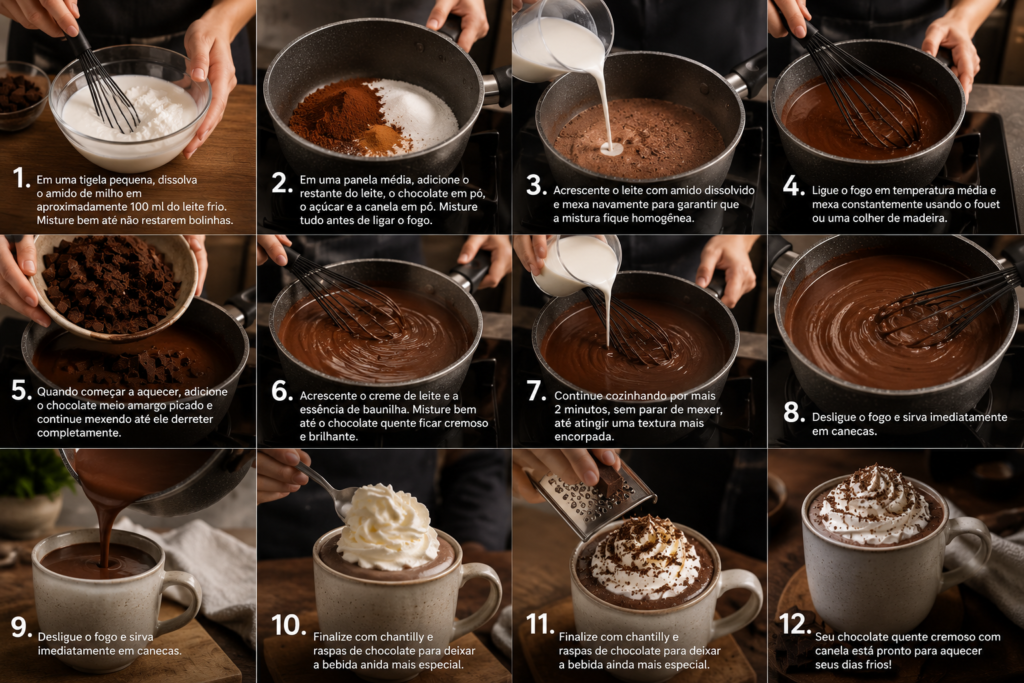 Modo de preparo chocolate quente