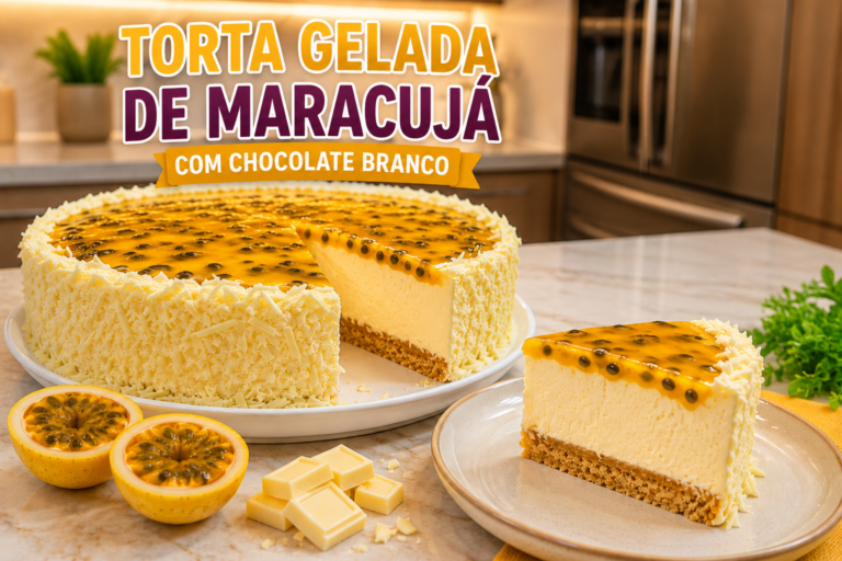 Torta Gelada de Maracujá com Chocolate Branco