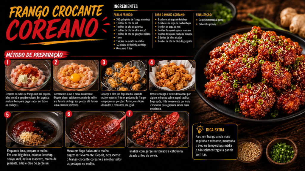 metodo de preparo Frango Crocante Coreano