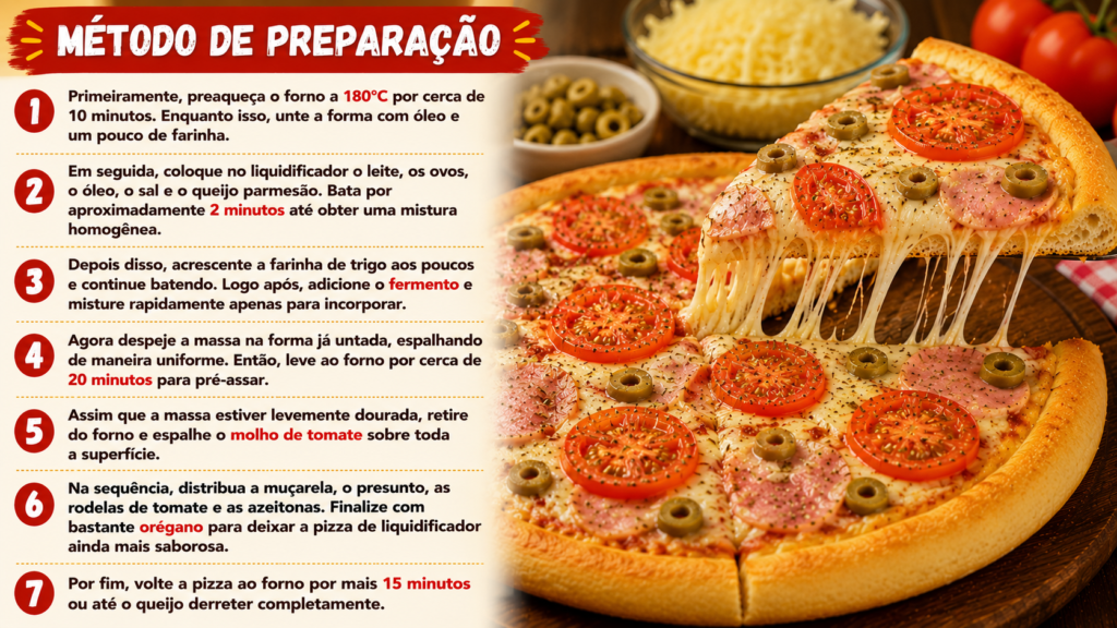 Metodo de preparo pizza de liquidificador
