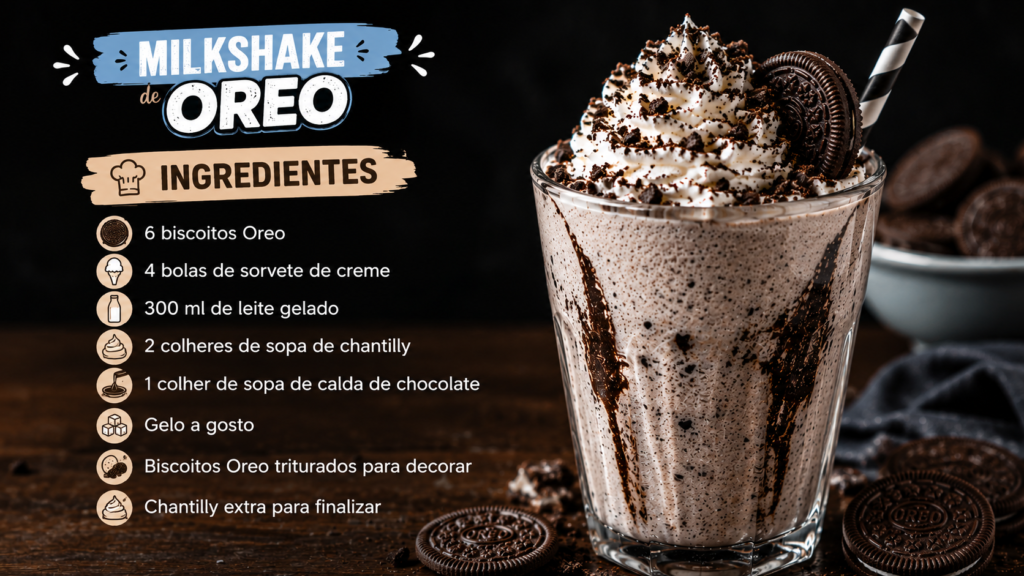 ingredientes milkshake de oreo
