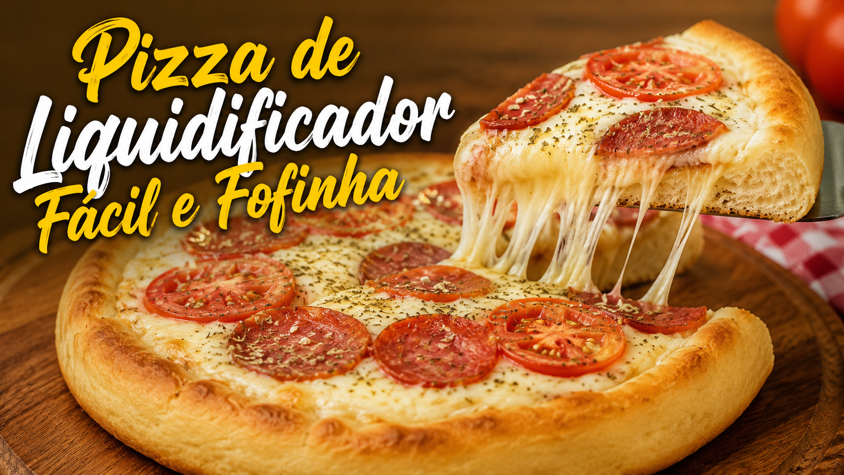 Pizza de Liquidificador Fácil e Fofinha
