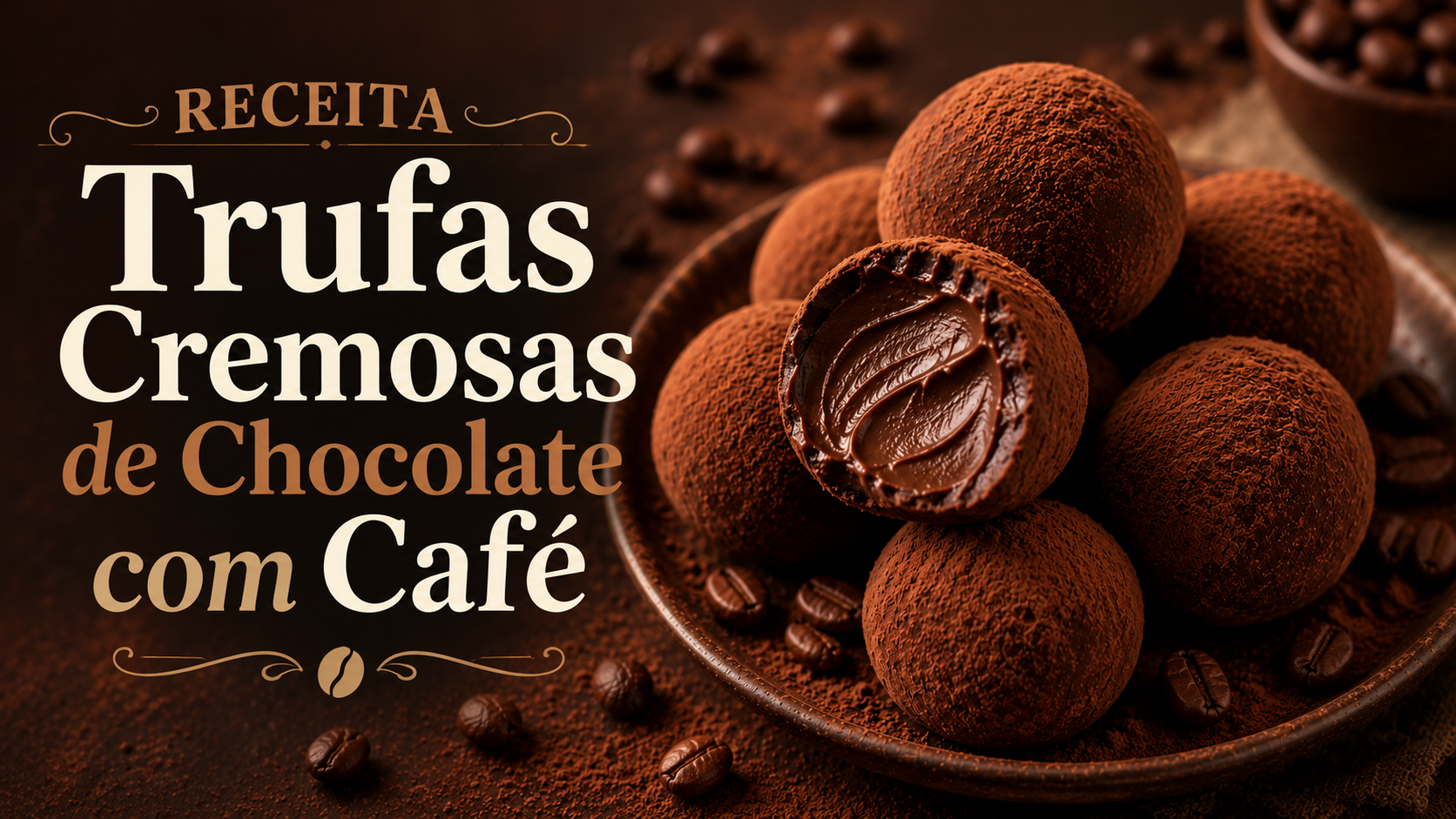 Trufas Cremosas de Chocolate com Café