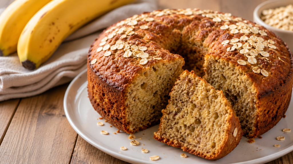 Bolo de Banana Fit Fofinho com Aveia
