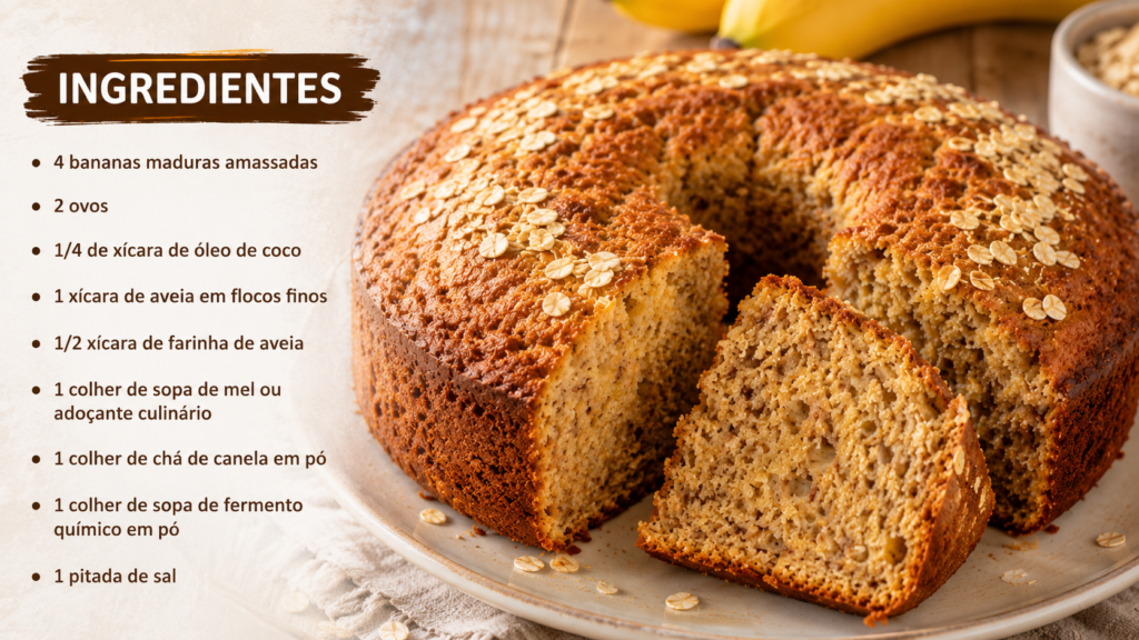 ingredientes Bolo de Banana Fit Fofinho com Aveia